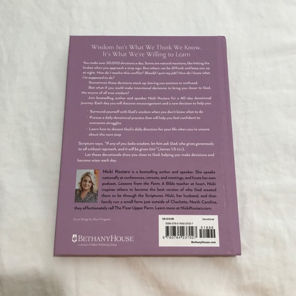 ๐3/$35 Wiser 40 Decisions to Grow Daily in God's Wisdom by Nicki Koziarz - Picture 2 of 6